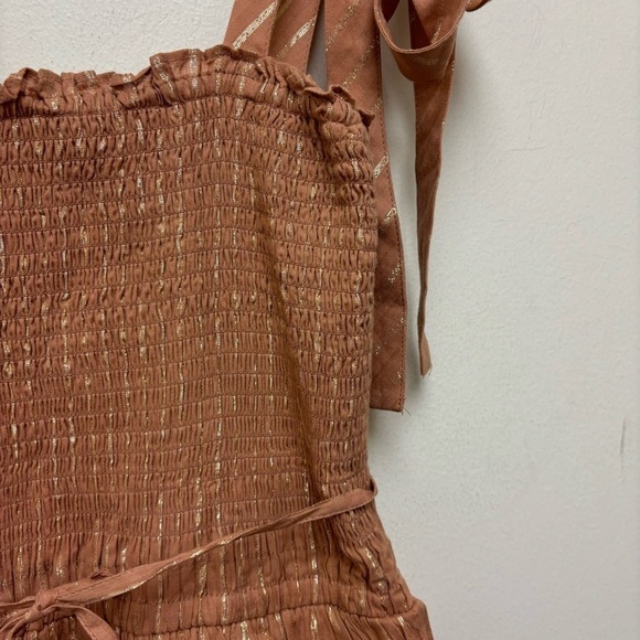 House of Harlow 1960 Corinne Tan Smocked Mini Dress - Picture 6 of 13